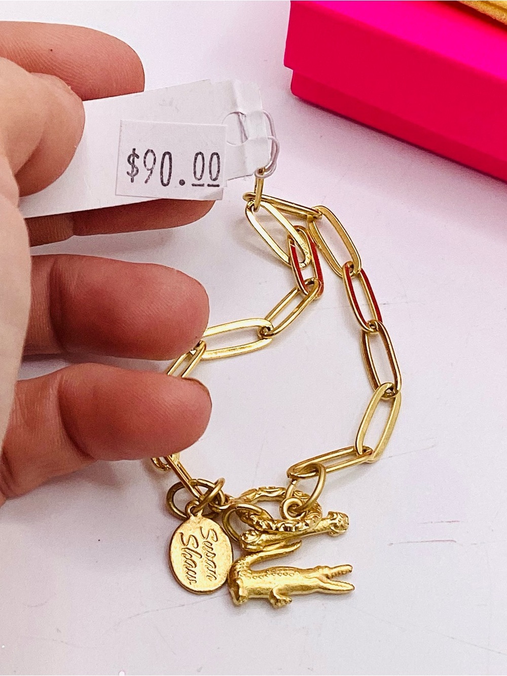 Susan Shaw Gold Link Bracelet with Alligator Charm - Picture 5 of 6